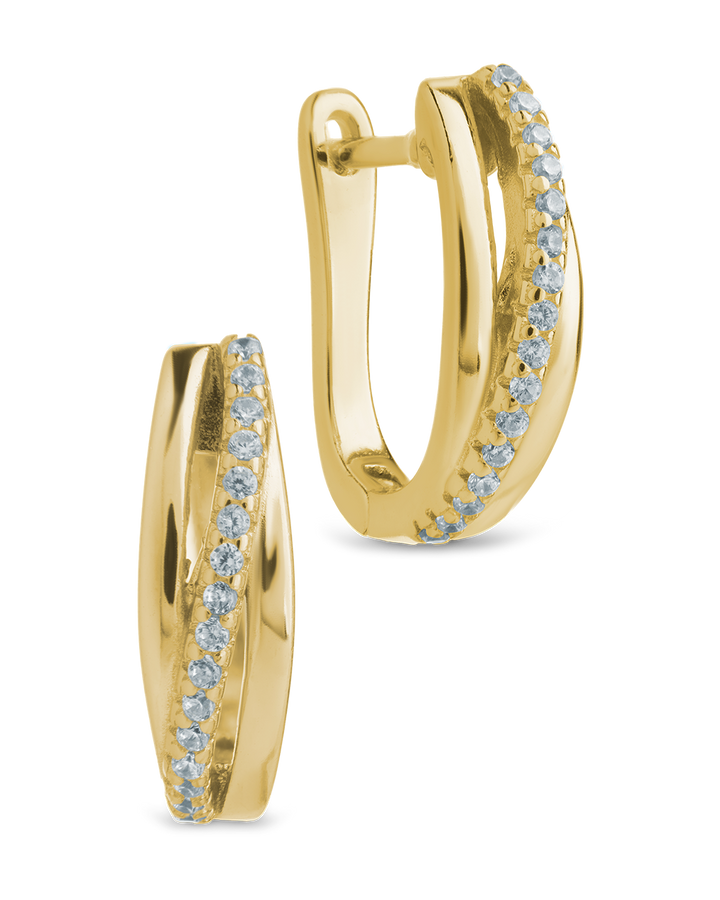 Benedetta Twisted Pave Hoops