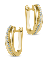 Benedetta Twisted Pave Hoops