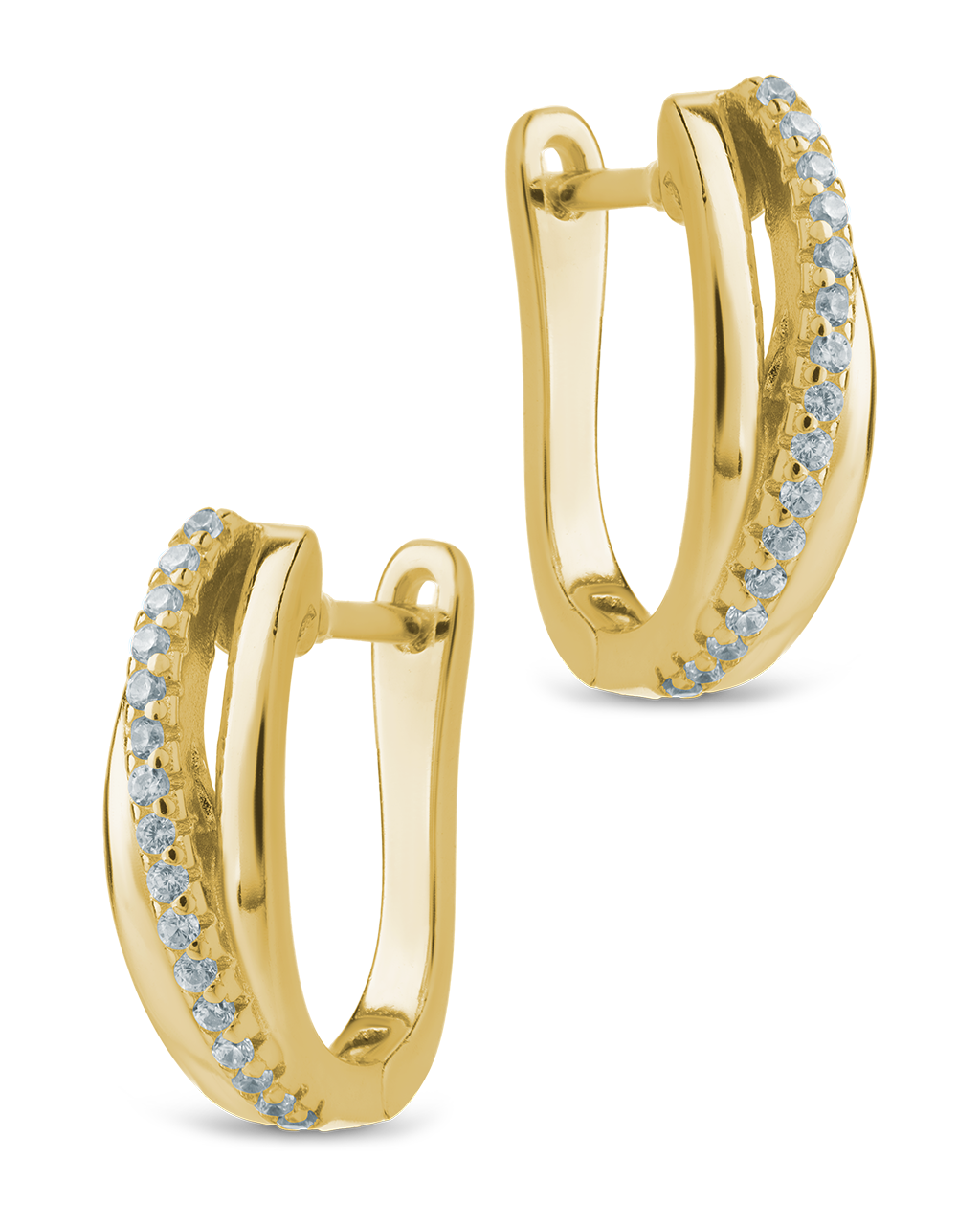 Benedetta Twisted Pave Hoops