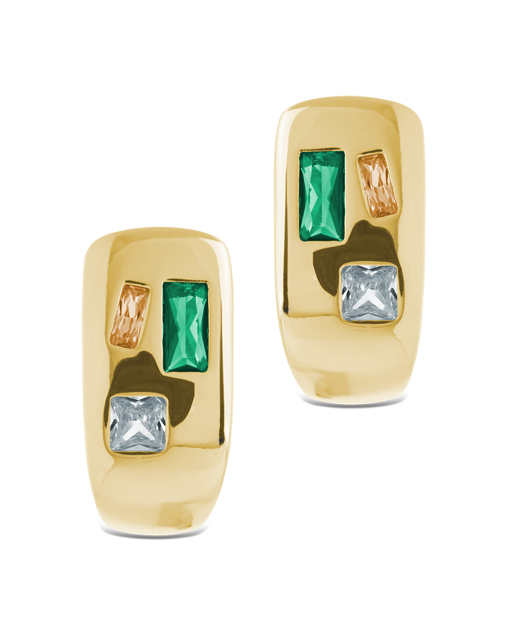 Bristol Art Deco Multi-Stone Huggies