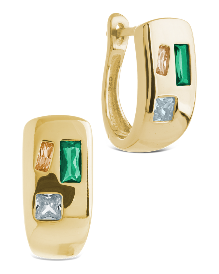 Bristol Art Deco Multi-Stone Huggies