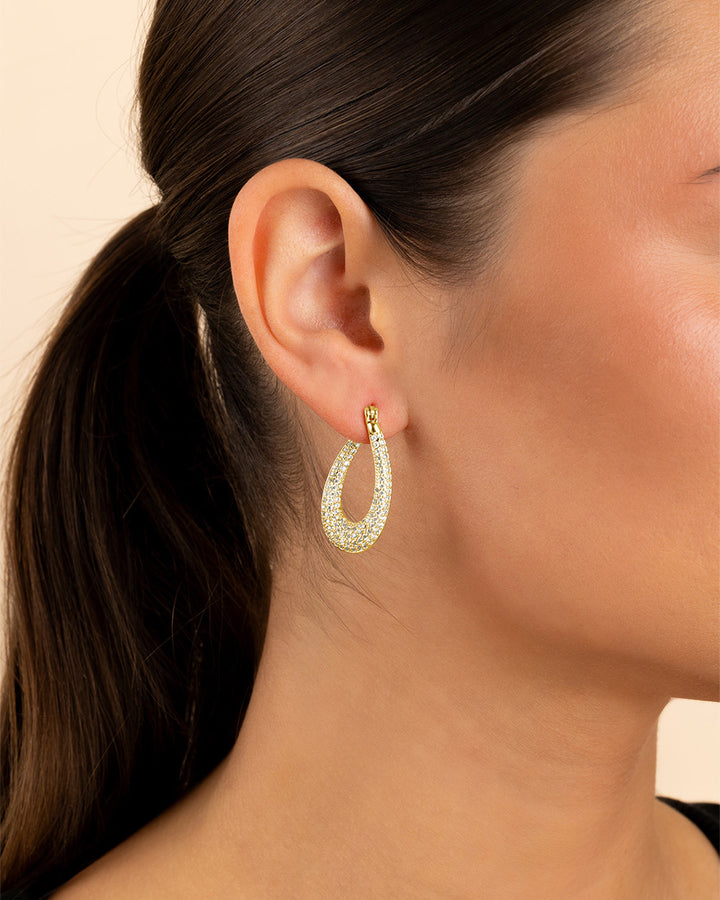 Clodagh Teardrop Pavé Hoops