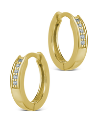 Desiree Pavé Line Mini Hoops