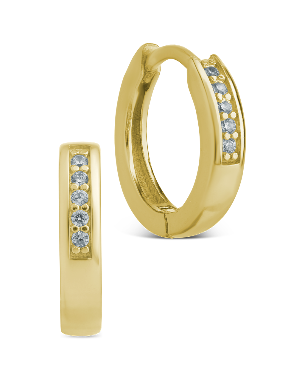 Desiree Pavé Line Mini Hoops