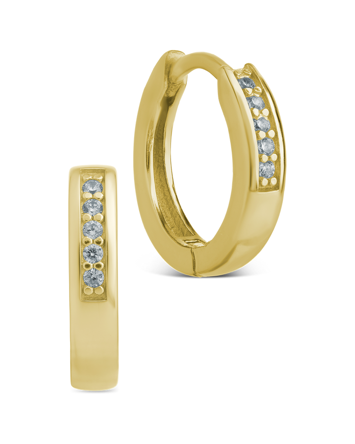 Desiree Pavé Line Mini Hoops