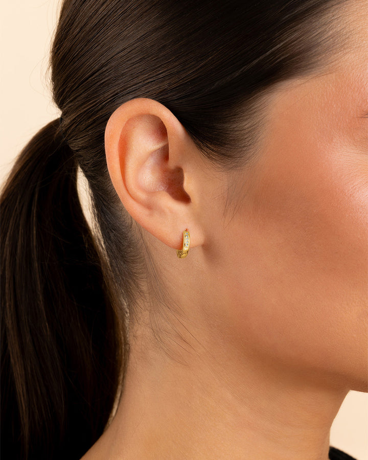 Desiree Pavé Line Mini Hoops