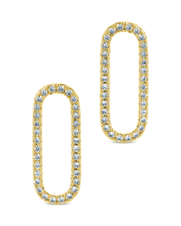Esperanza Pavé Oval Drop Earrings
