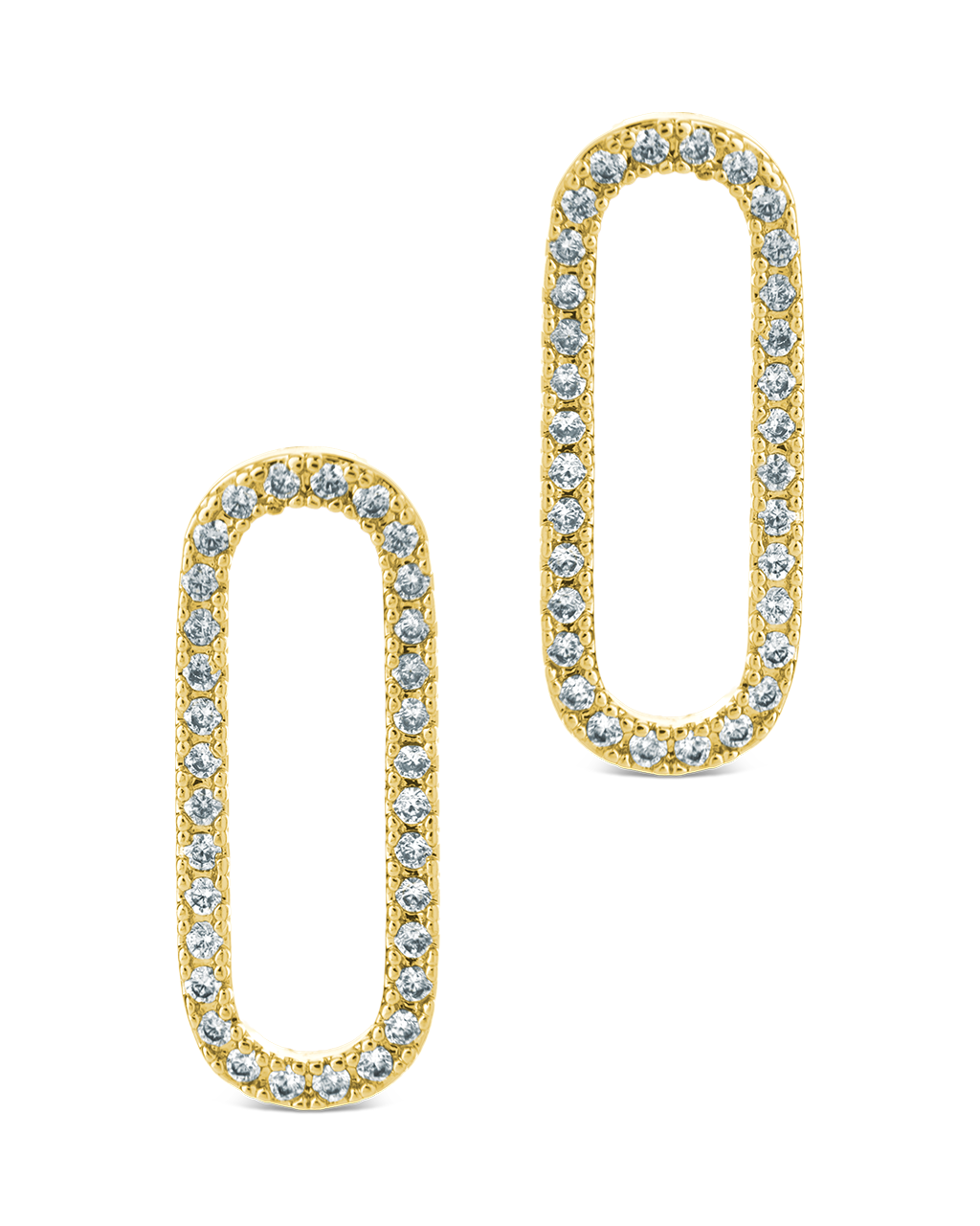 Esperanza Pavé Oval Drop Earrings
