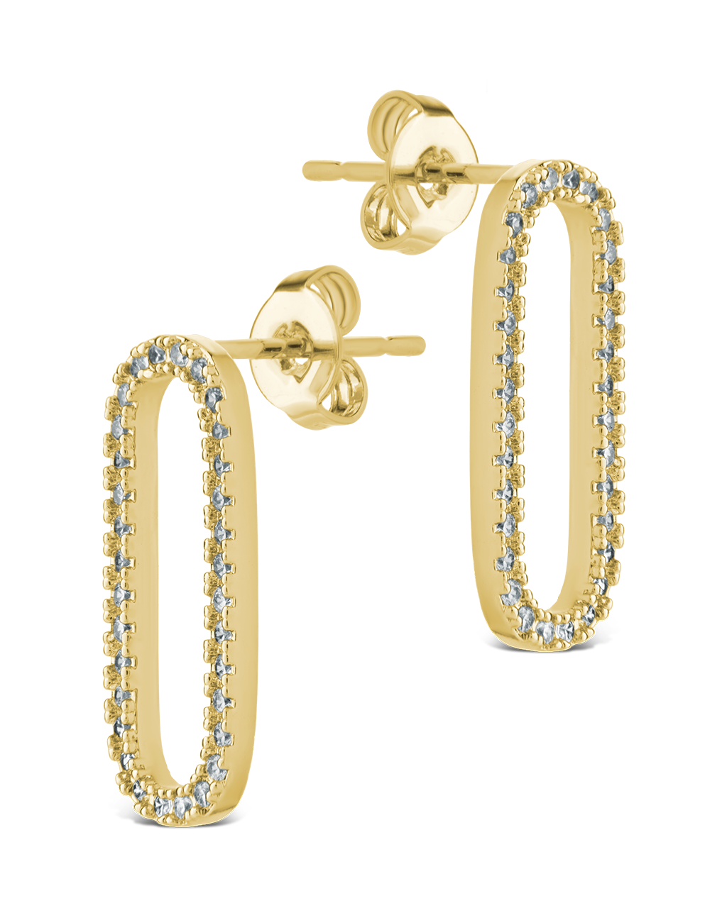 Esperanza Pavé Oval Drop Earrings