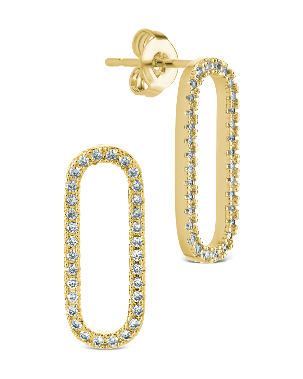 Esperanza Pavé Oval Drop Earrings