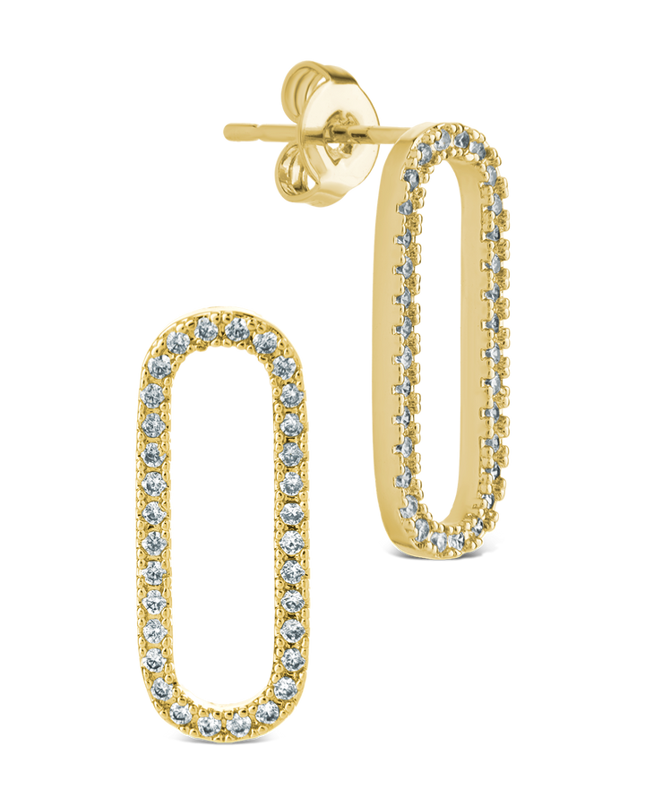 Esperanza Pavé Oval Drop Earrings