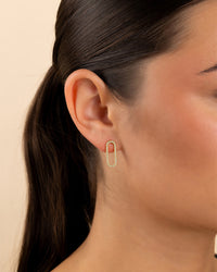 Esperanza Pavé Oval Drop Earrings
