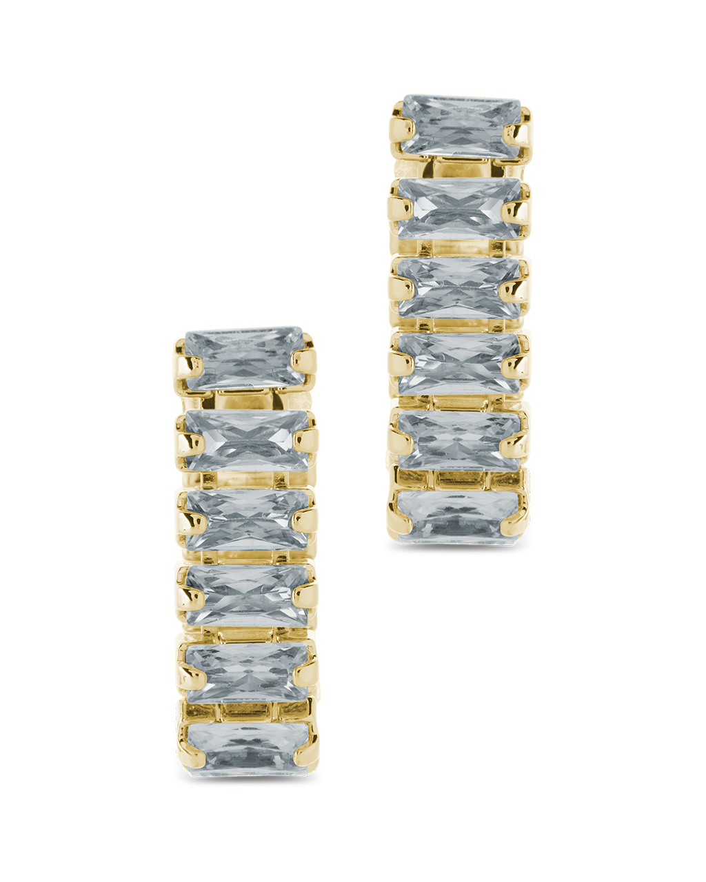 Jayla Baguette Linear Hoop Earrings