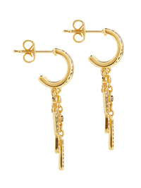 Jenna Triple Spike Dangle Huggies - Sterling Forever
