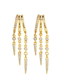 Jenna Triple Spike Dangle Huggies - Sterling Forever