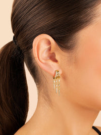 Jenna Triple Spike Dangle Huggies - Sterling Forever