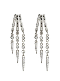 Jenna Triple Spike Dangle Huggies - Sterling Forever