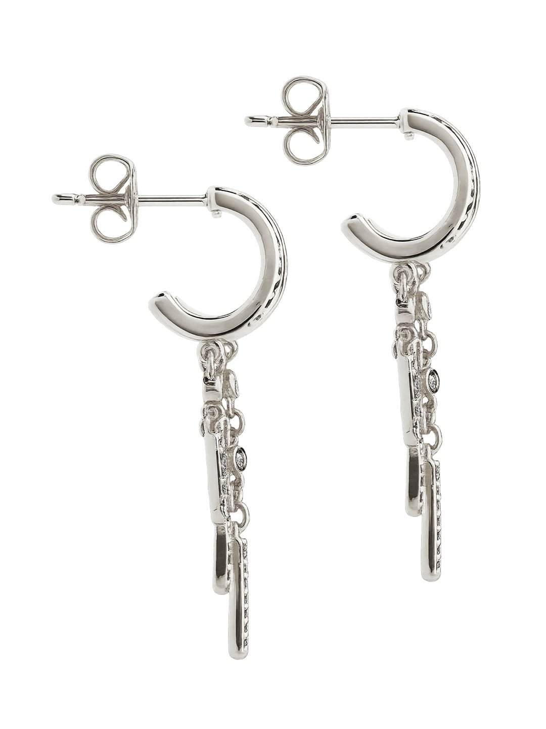 Jenna Triple Spike Dangle Huggies - Sterling Forever