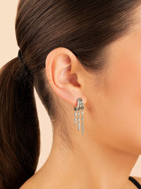 Jenna Triple Spike Dangle Huggies - Sterling Forever