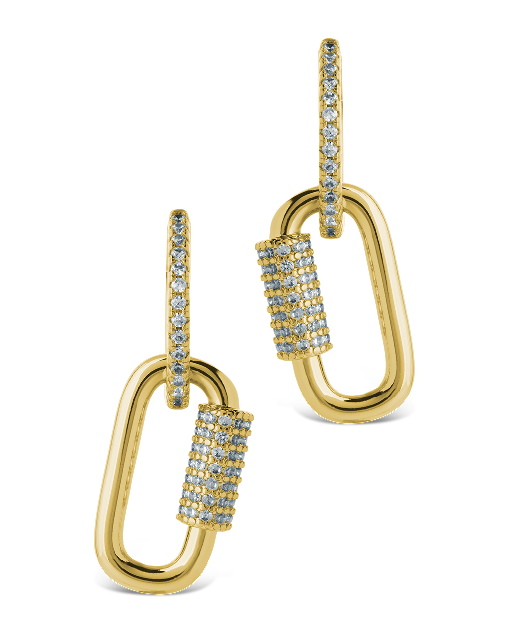 Kaliyah Pavé Carabiner Link Earrings