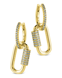 Kaliyah Pavé Carabiner Link Earrings
