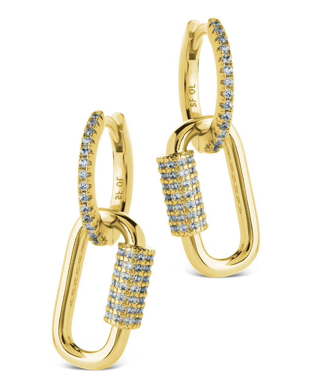 Kaliyah Pavé Carabiner Link Earrings