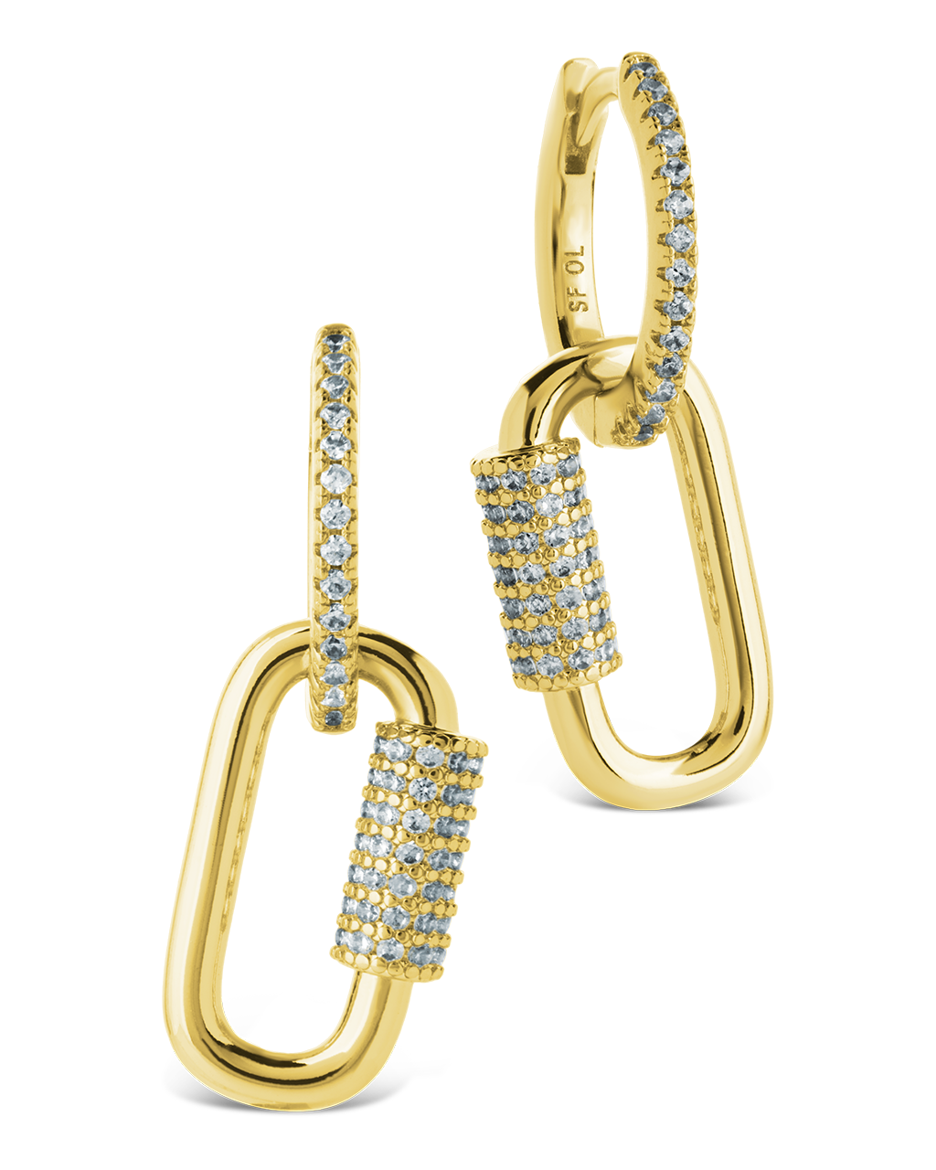 Kaliyah Pavé Carabiner Link Earrings