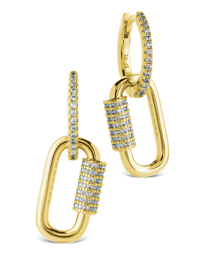 Kaliyah Pavé Carabiner Link Earrings
