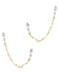Teardrop Double Dangle Chain Earrings