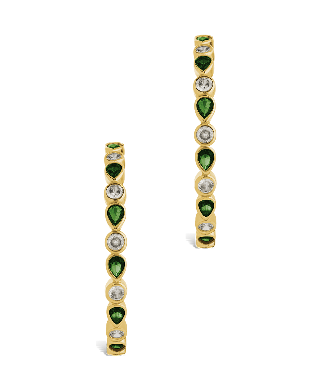 Bezel Set Mixed CZ Hoops