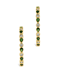 Bezel Set Mixed CZ Hoops - Sterling Forever