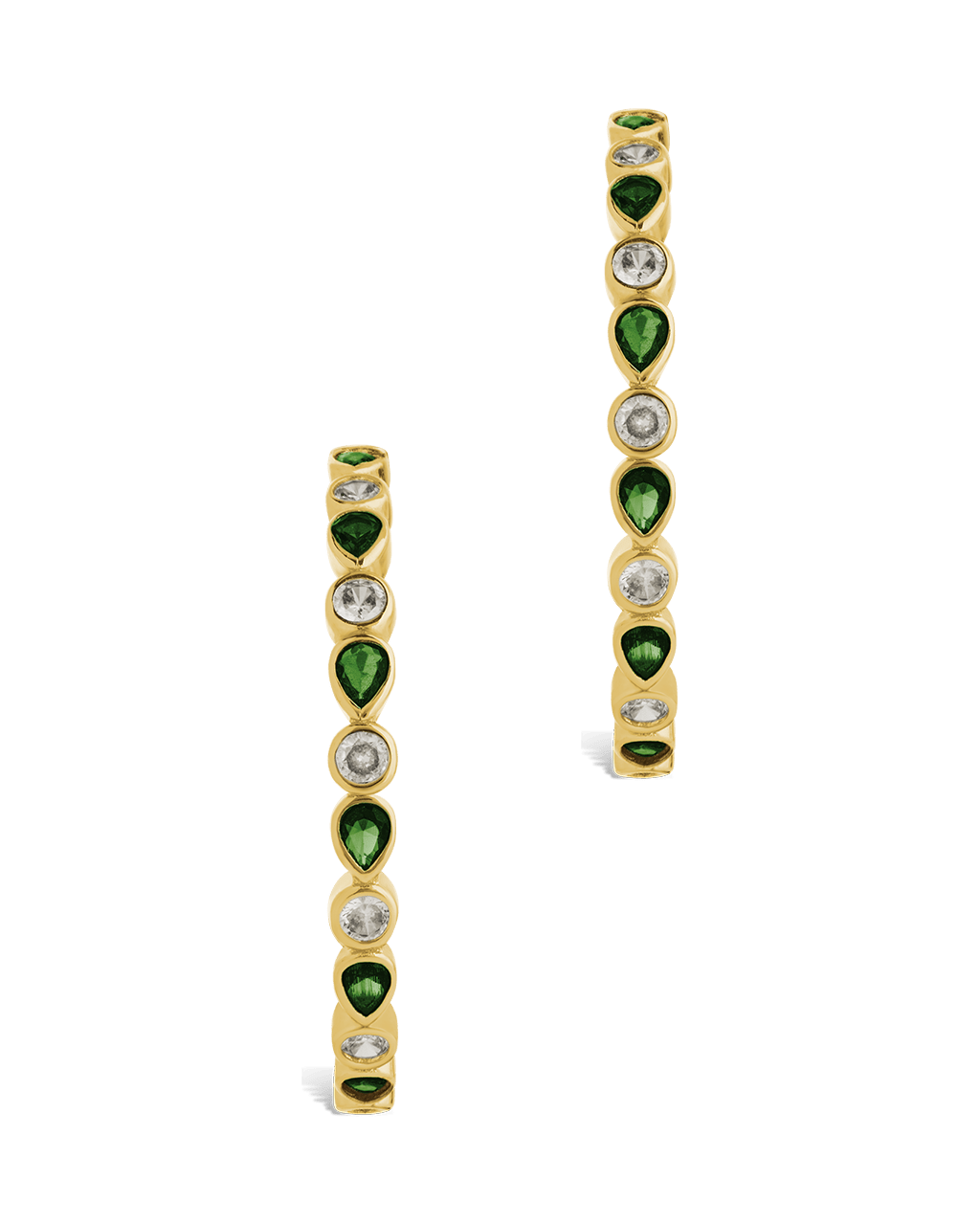 Bezel Set Mixed CZ Hoops - Sterling Forever
