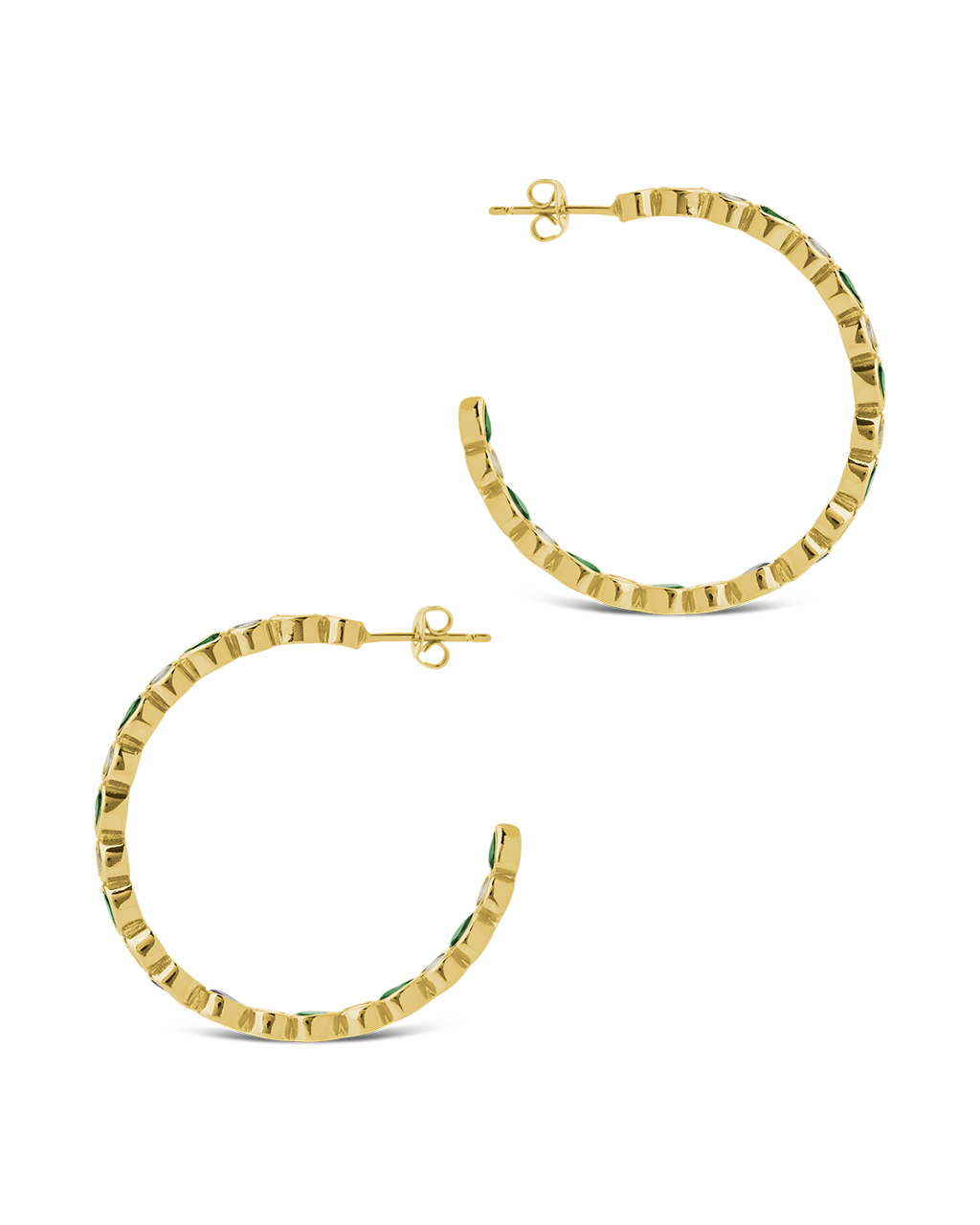 Bezel Set Mixed CZ Hoops