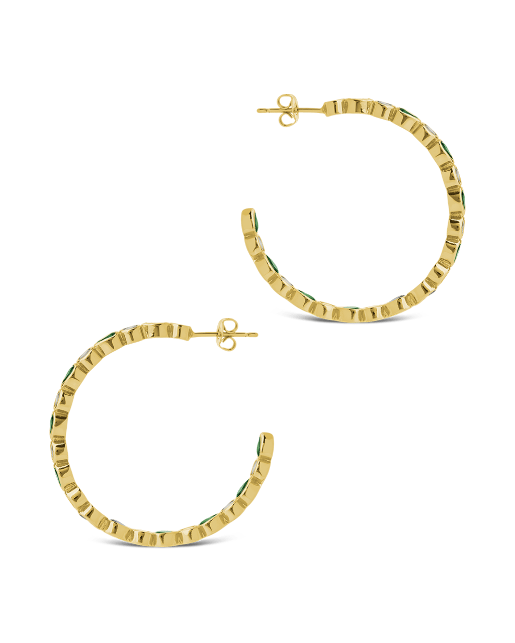 Bezel Set Mixed CZ Hoops - Sterling Forever