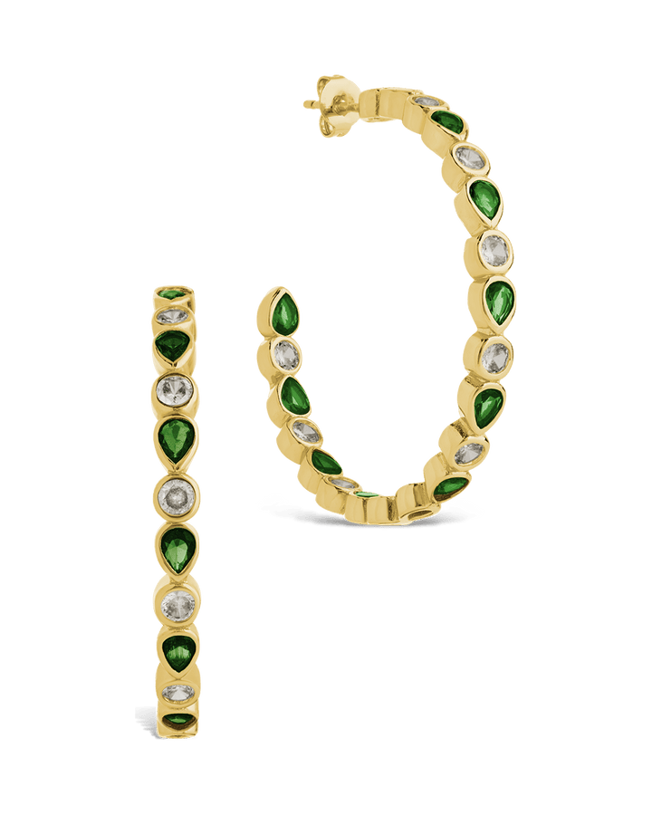 Bezel Set Mixed CZ Hoops