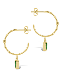 Bezel CZ Station Hoop Earrings - Sterling Forever