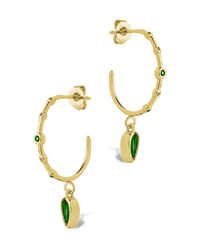 Bezel CZ Station Hoop Earrings - Sterling Forever
