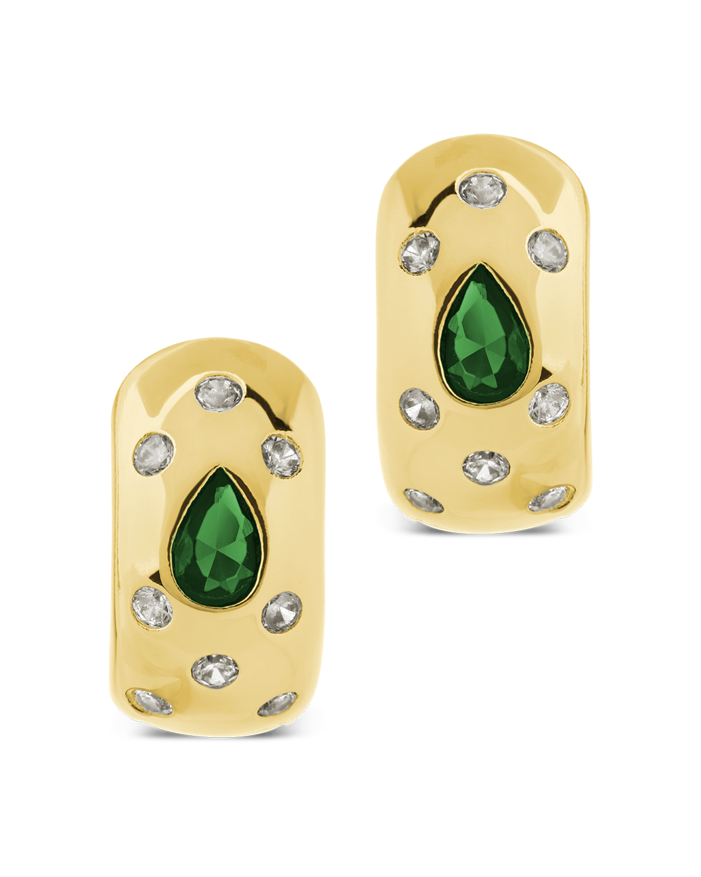 Mixed CZ Chunky Huggie Hoops