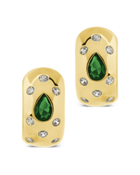 Mixed CZ Chunky Huggie Hoops - Sterling Forever