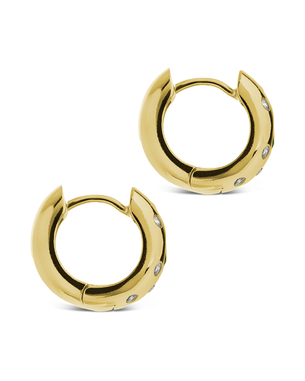 Mixed CZ Chunky Huggie Hoops