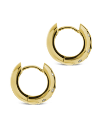 Mixed CZ Chunky Huggie Hoops - Sterling Forever