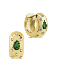 Mixed CZ Chunky Huggie Hoops - Sterling Forever