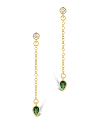 Delicate Chain Link CZ Drop Earrings - Sterling Forever