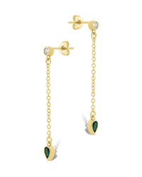Delicate Chain Link CZ Drop Earrings - Sterling Forever
