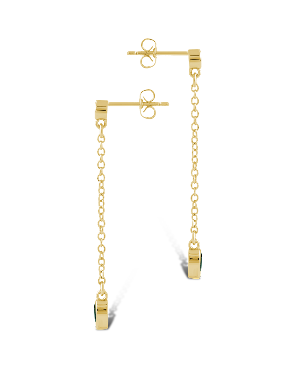 Delicate Chain Link CZ Drop Earrings