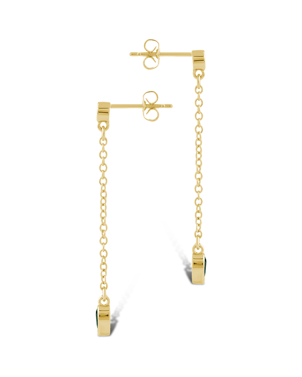 Delicate Chain Link CZ Drop Earrings - Sterling Forever