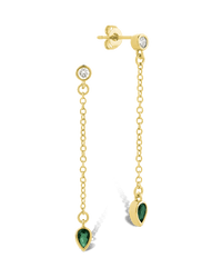 Delicate Chain Link CZ Drop Earrings - Sterling Forever