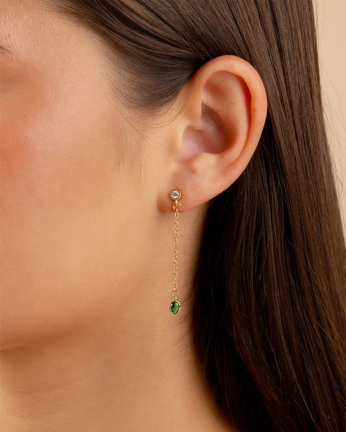Delicate Chain Link CZ Drop Earrings - Sterling Forever