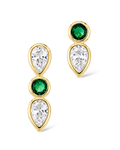 Bezel-Set Mixed-Cut Vertical Drop Stud Set