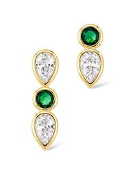 Bezel-Set Mixed-Cut Vertical Drop Stud Set